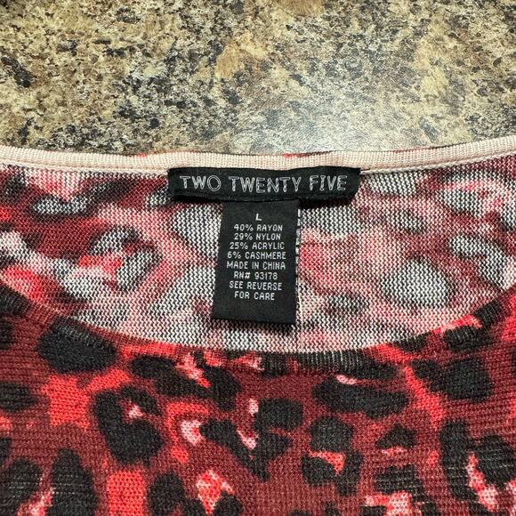 NWT Sweater Cashmere Blend Leopard Y2K Casual Preppy Cottage Dark Academia Large - Picture 3 of 5